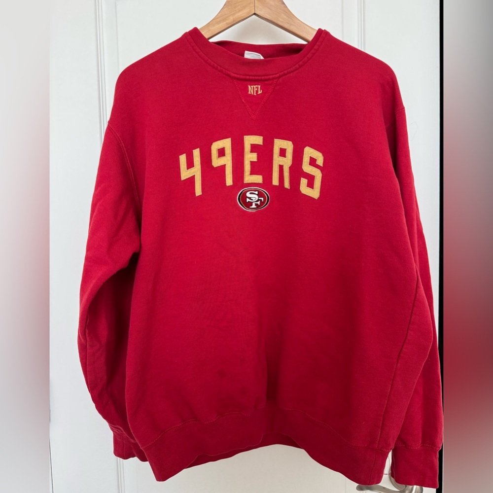 Free W/Purchase Vintage NFL 49ers Red Block Letter Sweater size Unisex Small